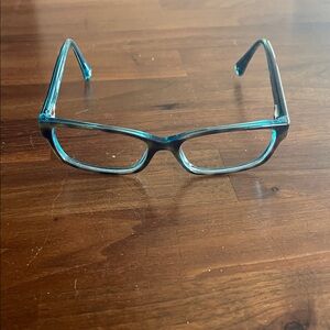Stylish Blue Glasses with no lenses.